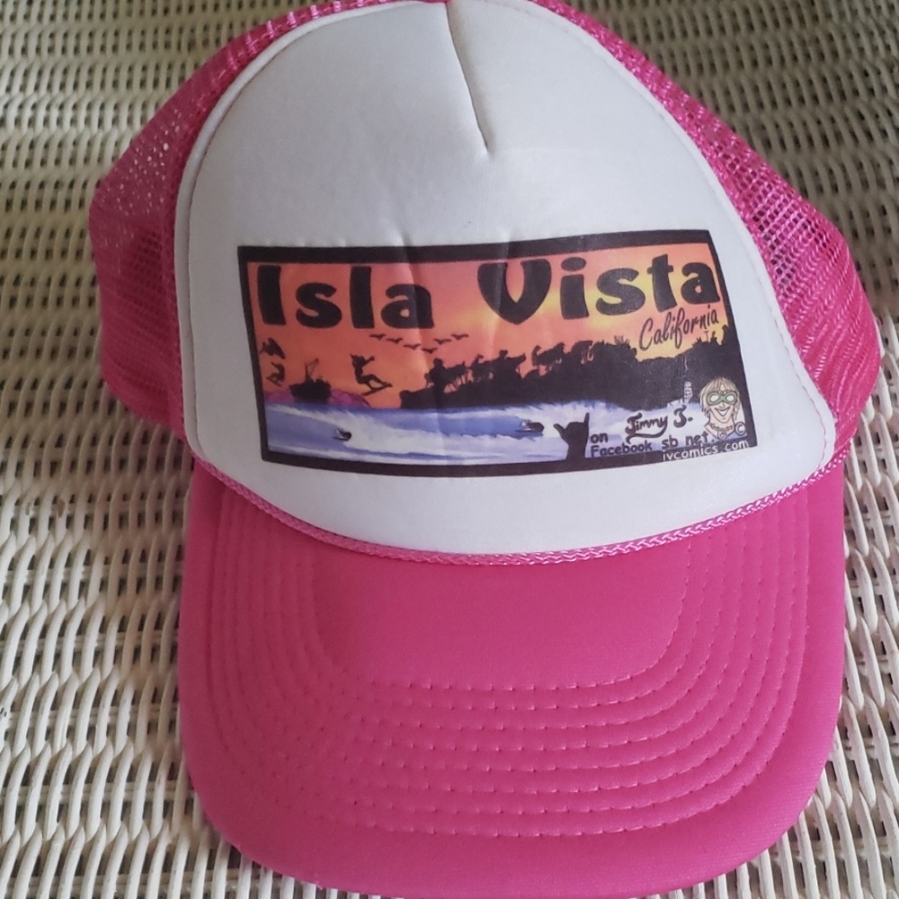Isla Vista Pink White Trucker Hat